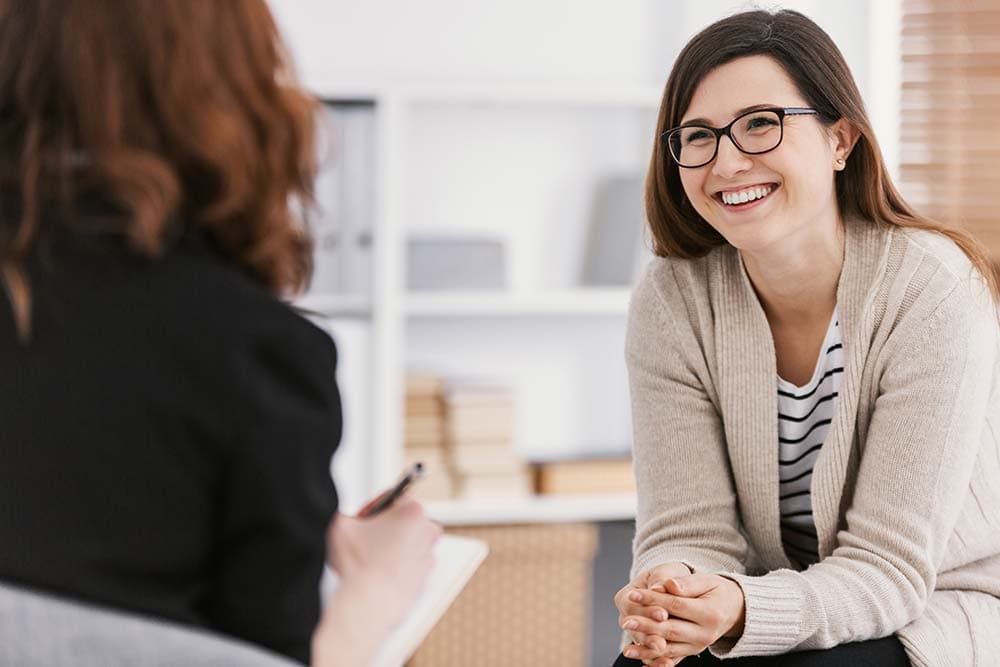 a woman attending cognitive behavioral therapy