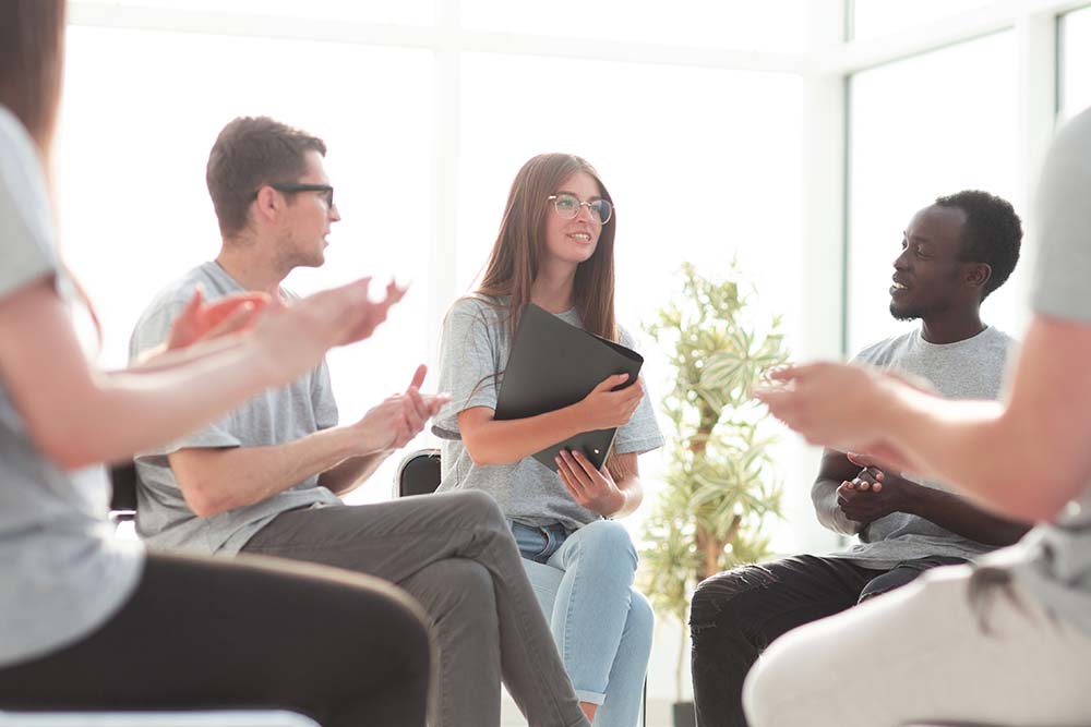 group-therapy a group therapy session in Ohio for addiction